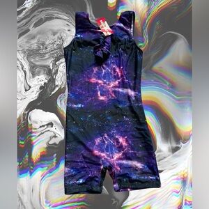 Galaxy body suit with matching scrunchie bundle